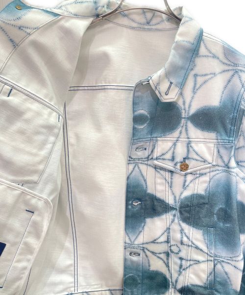 LOUIS VUITTON（ルイ ヴィトン）LOUIS VUITTON (ルイ ヴィトン) モノグラム シボリプリンテッド ジャケット ホワイト×ブルー サイズ:48の古着・服飾アイテム