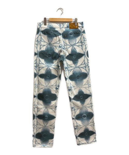 LOUIS VUITTON（ルイ ヴィトン）LOUIS VUITTON (ルイ ヴィトン) ロゴ染デニムパンツ ホワイト×ブルー サイズ:W30の古着・服飾アイテム
