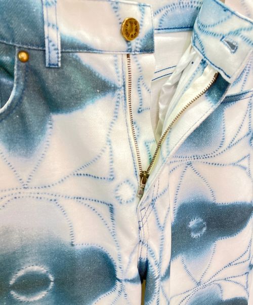 LOUIS VUITTON（ルイ ヴィトン）LOUIS VUITTON (ルイ ヴィトン) ロゴ染デニムパンツ ホワイト×ブルー サイズ:W30の古着・服飾アイテム