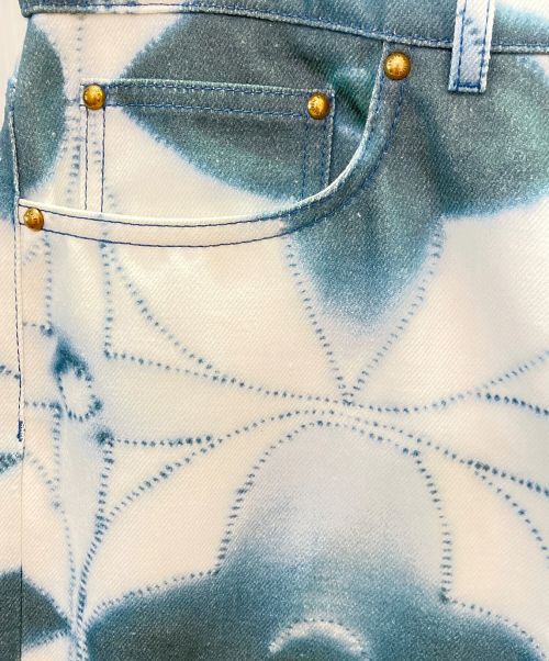 LOUIS VUITTON（ルイ ヴィトン）LOUIS VUITTON (ルイ ヴィトン) ロゴ染デニムパンツ ホワイト×ブルー サイズ:W30の古着・服飾アイテム