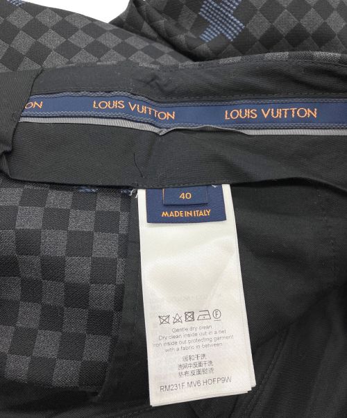 LOUIS VUITTON（ルイ ヴィトン）LOUIS VUITTON (ルイ ヴィトン) 総柄トラウザーパンツ グレー×ブラック サイズ:40の古着・服飾アイテム