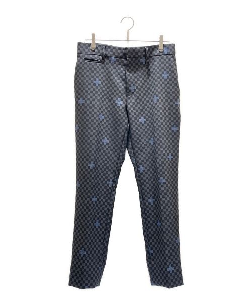 LOUIS VUITTON（ルイ ヴィトン）LOUIS VUITTON (ルイ ヴィトン) 総柄トラウザーパンツ グレー×ブラック サイズ:40の古着・服飾アイテム