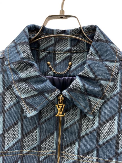 LOUIS VUITTON（ルイ ヴィトン）LOUIS VUITTON (ルイ ヴィトン) ダイヤモンドダミエ総柄中綿ブルゾン ブルー サイズ:46の古着・服飾アイテム