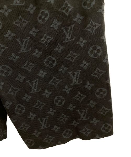 LOUIS VUITTON（ルイ ヴィトン）LOUIS VUITTON (ルイ ヴィトン) ロゴコットンニットハーフパンツ ブラック×グレー サイズ:Lの古着・服飾アイテム