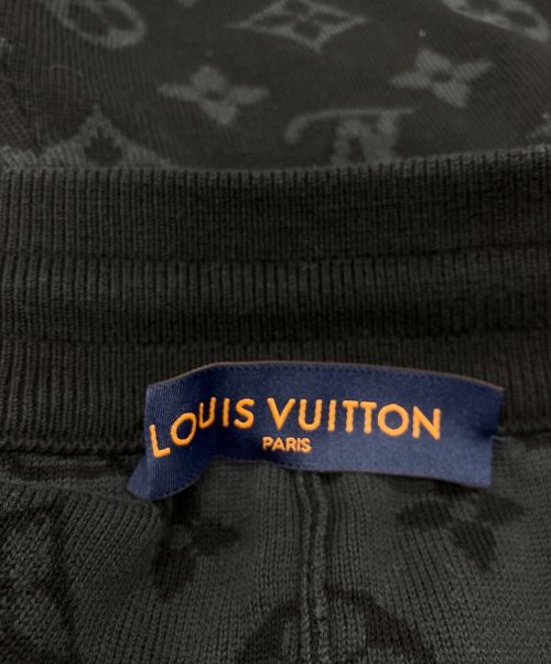 LOUIS VUITTON（ルイ ヴィトン）LOUIS VUITTON (ルイ ヴィトン) ロゴコットンニットハーフパンツ ブラック×グレー サイズ:Lの古着・服飾アイテム