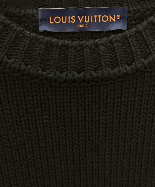 LOUIS VUITTON（ルイ ヴィトン）LOUIS VUITTON (ルイ ヴィトン) ビーズ装飾ウールニット ブラック サイズ:Mの古着・服飾アイテム