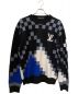 LOUIS VUITTON（ルイ ヴィトン）の古着「パネルウールニット」｜ブラック×ホワイト×ブルー