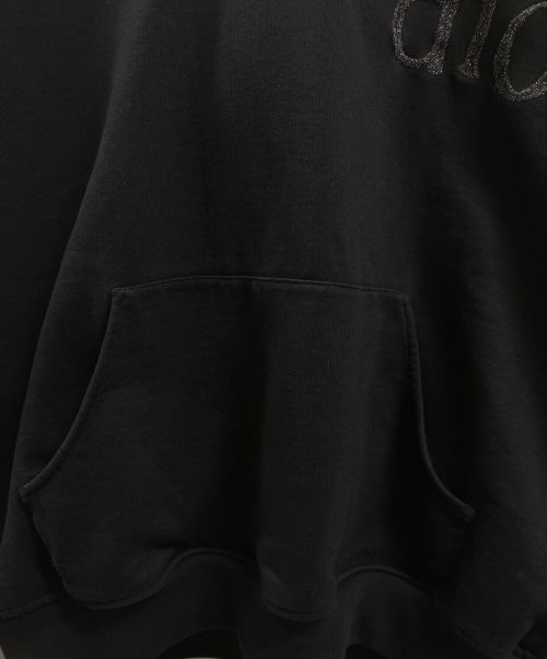Christian Dior（クリスチャン ディオール）Christian Dior (クリスチャン ディオール) フラワーロゴ刺繍スウェットパーカー ブラック サイズ:34の古着・服飾アイテム