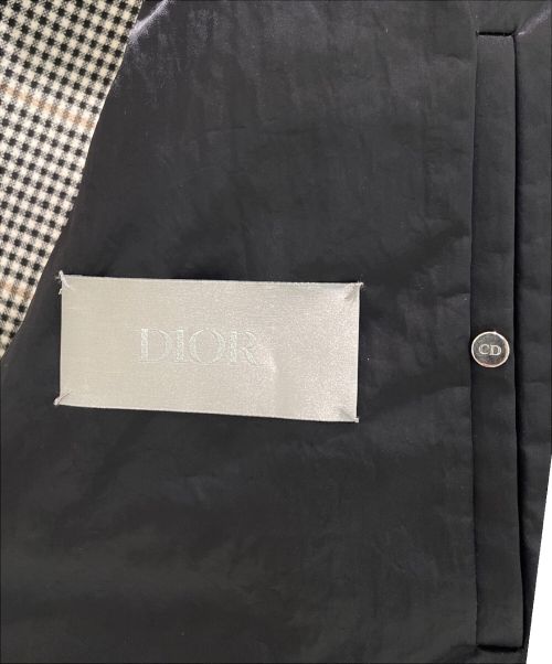 DIOR HOMME（ディオール オム）DIOR HOMME (ディオール オム) 千鳥格子CPジャケット ライトグレー×ブラック サイズ:46の古着・服飾アイテム
