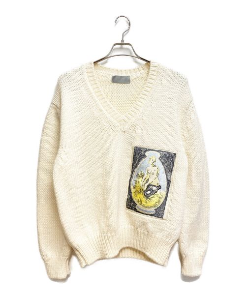 Christian Dior（クリスチャン ディオール）Christian Dior (クリスチャン ディオール) Vネックニット ベージュ サイズ:Mの古着・服飾アイテム