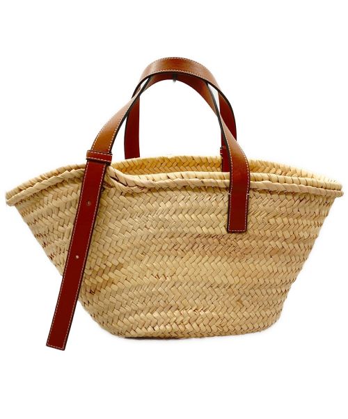 LOEWE（ロエベ）LOEWE (ロエベ) バスケットバッグ ミディアム ブラウン×ネイビーの古着・服飾アイテム