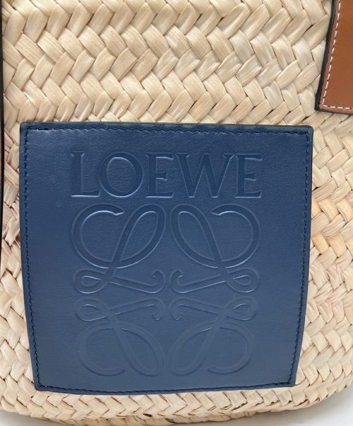 LOEWE（ロエベ）LOEWE (ロエベ) バスケットバッグ ミディアム ブラウン×ネイビーの古着・服飾アイテム
