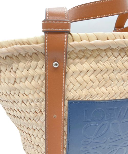 LOEWE（ロエベ）LOEWE (ロエベ) バスケットバッグ ミディアム ブラウン×ネイビーの古着・服飾アイテム