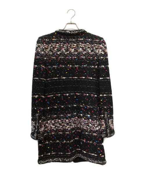CHANEL（シャネル）CHANEL (シャネル) ノーカラーツイードコート ブラック サイズ:38の古着・服飾アイテム