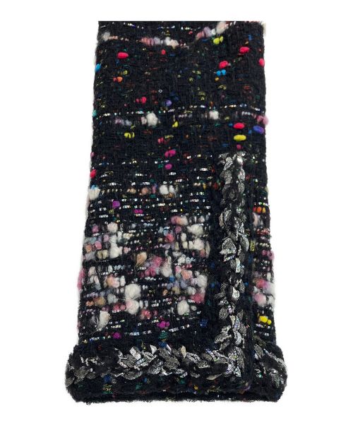 CHANEL（シャネル）CHANEL (シャネル) ノーカラーツイードコート ブラック サイズ:38の古着・服飾アイテム
