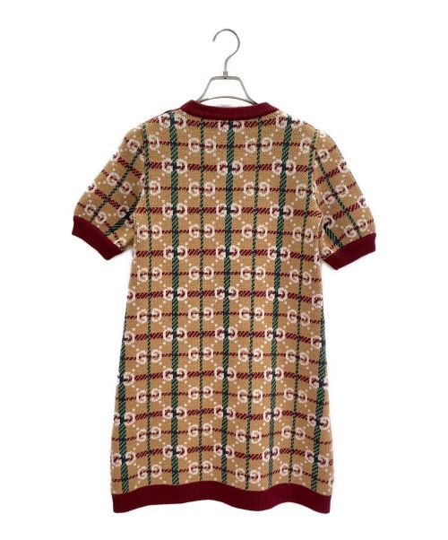 GUCCI（グッチ）GUCCI (グッチ) GG柄ニットワンピース ブラウン サイズ:XSの古着・服飾アイテム