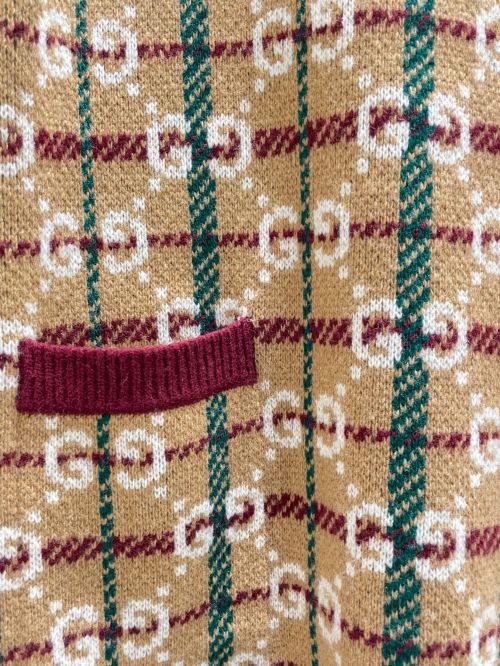 GUCCI（グッチ）GUCCI (グッチ) GG柄ニットワンピース ブラウン サイズ:XSの古着・服飾アイテム