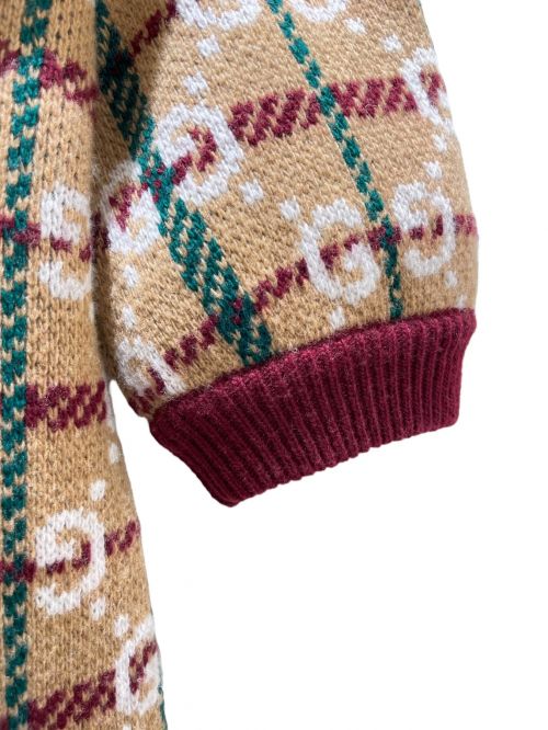 GUCCI（グッチ）GUCCI (グッチ) GG柄ニットワンピース ブラウン サイズ:XSの古着・服飾アイテム