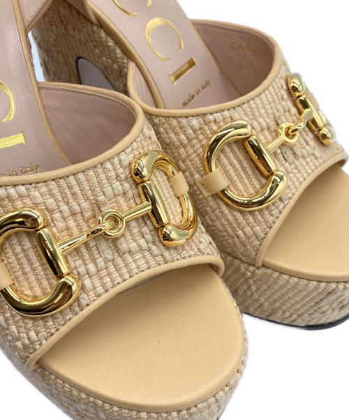 GUCCI（グッチ）GUCCI (グッチ) ハイヒールサンダル ベージュ サイズ:36の古着・服飾アイテム
