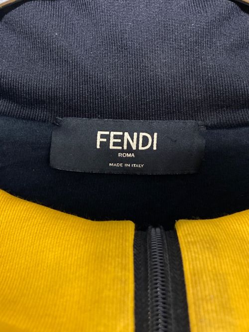 FENDI（フェンディ）FENDI (フェンディ) 止水ジップロゴフーディー ブラック サイズ:Lの古着・服飾アイテム