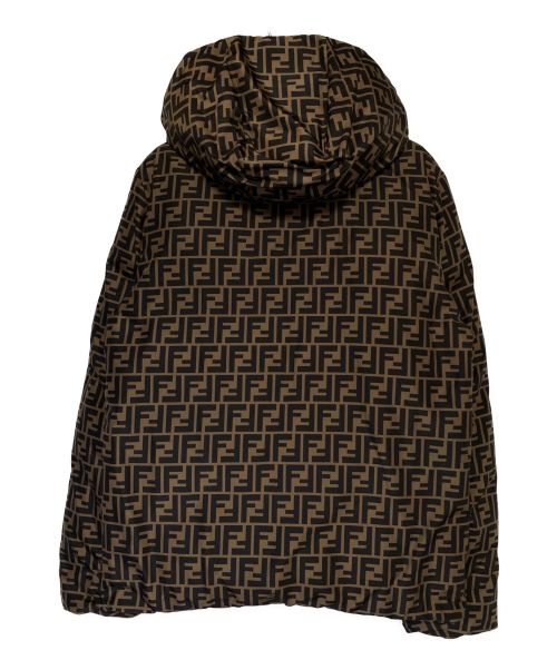 FENDI（フェンディ）FENDI (フェンディ) リバーシブルダウンジャケット ブラウン×ベージュ サイズ:44の古着・服飾アイテム