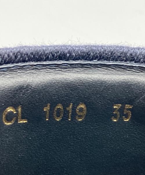 Christian Dior（クリスチャン ディオール）Christian Dior (クリスチャン ディオール) エンブロイダリーコットンミュール ネイビー サイズ:35の古着・服飾アイテム