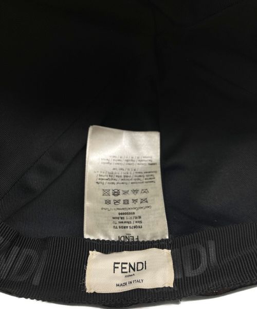 FENDI（フェンディ）FENDI (フェンディ) ロゴコーティングキャップ ブラック サイズ:58の古着・服飾アイテム