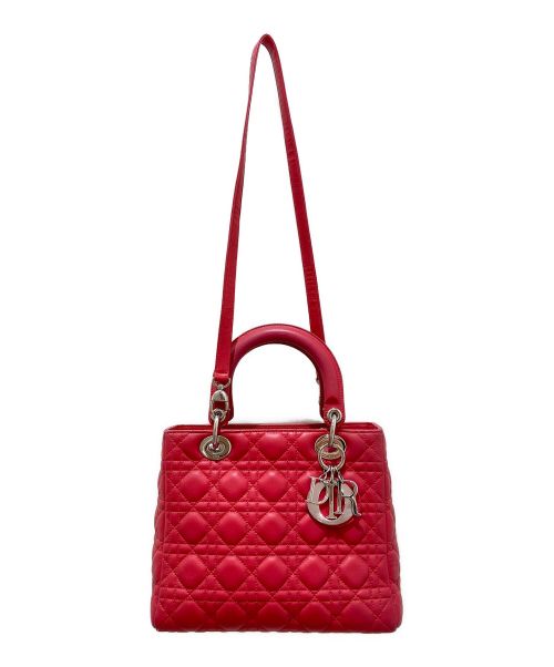Christian Dior（クリスチャン ディオール）Christian Dior (クリスチャン ディオール) LADY DIOR ミディアム コライユ(赤系ピンク) サイズ:ミディアムの古着・服飾アイテム