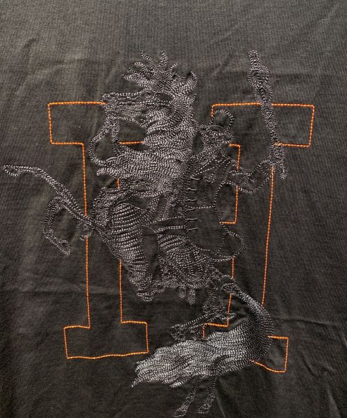 HERMES（エルメス）HERMES (エルメス) H刺繍Tシャツ ブラック サイズ:Ｌの古着・服飾アイテム