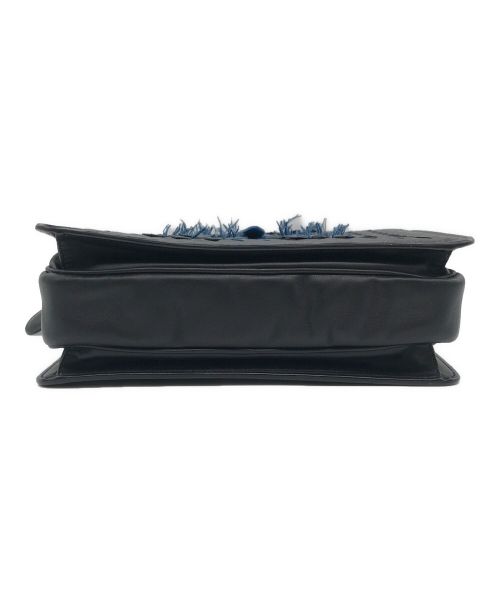BOTTEGA VENETA（ボッテガベネタ）BOTTEGA VENETA (ボッテガベネタ) イントレレザーショルダーバッグ ブラック×ブルー サイズ:-の古着・服飾アイテム