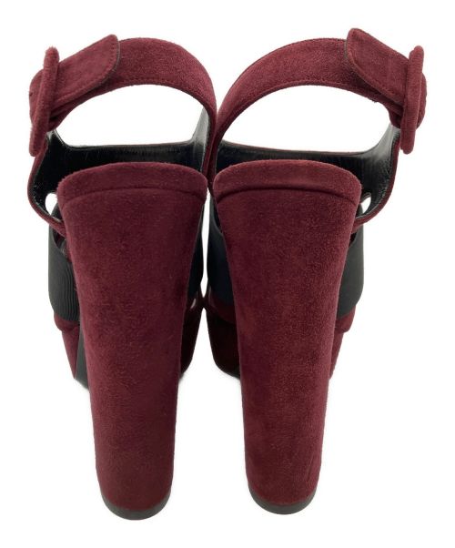 MIU MIU（ミュウミュウ）MIU MIU (ミュウミュウ) ヒールリボンサンダル ボルドー サイズ:36 1/2の古着・服飾アイテム