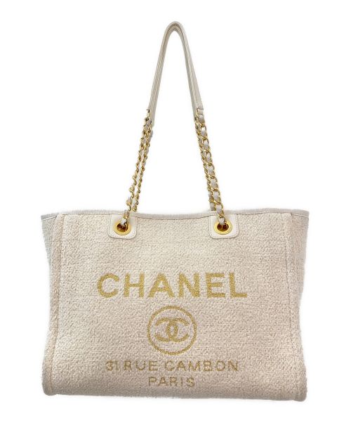 CHANEL（シャネル）CHANEL (シャネル) ドーヴィルチェーンバッグ アイボリー サイズ:MMの古着・服飾アイテム