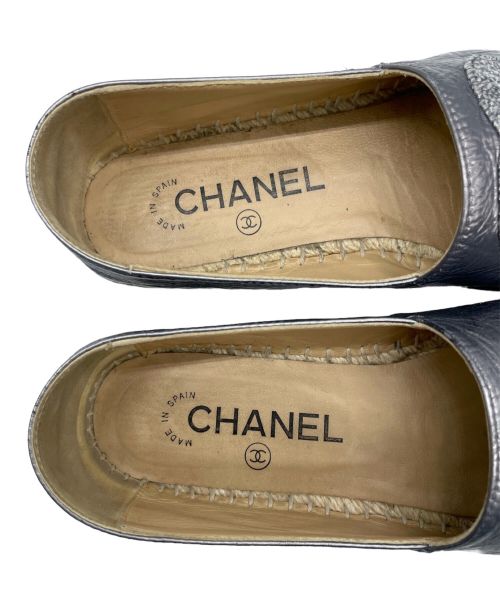 CHANEL（シャネル）CHANEL (シャネル) シャネル エスパドリーユ ライトグレー サイズ:36の古着・服飾アイテム