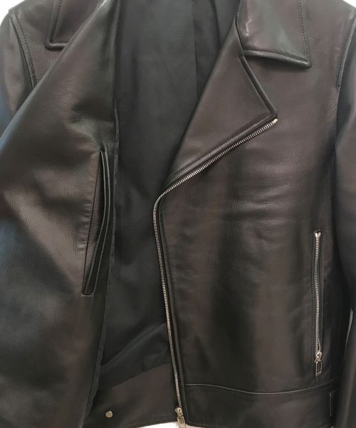 DIOR HOMME（ディオール オム）DIOR HOMME (ディオール オム) ラムレザーダブルジャケット ブラック サイズ:44の古着・服飾アイテム