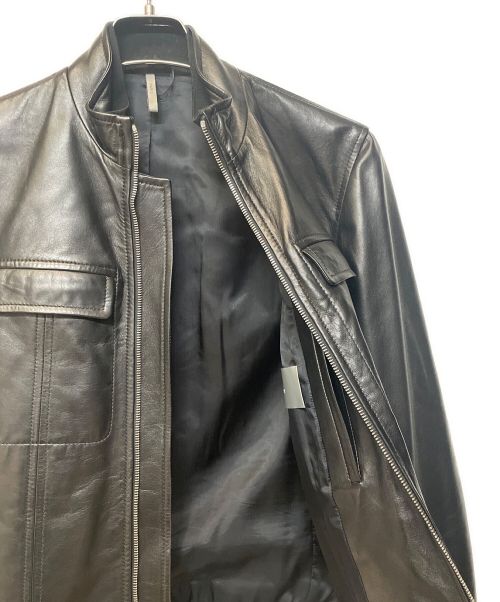DIOR HOMME（ディオール オム）DIOR HOMME (ディオール オム) ジップアップラムレザージャケット ブラック サイズ:44の古着・服飾アイテム