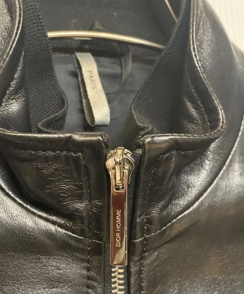 DIOR HOMME（ディオール オム）DIOR HOMME (ディオール オム) ジップアップラムレザージャケット ブラック サイズ:44の古着・服飾アイテム