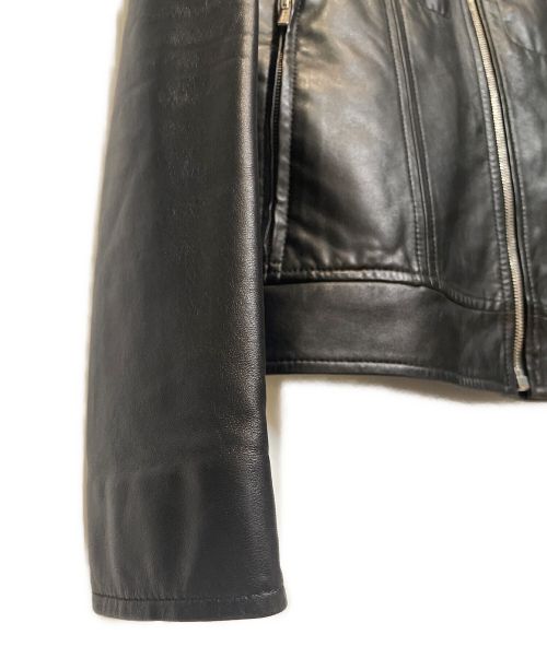DIOR HOMME（ディオール オム）DIOR HOMME (ディオール オム) ジップアップラムレザージャケット ブラック サイズ:44の古着・服飾アイテム