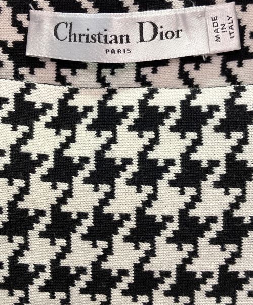 Christian Dior（クリスチャン ディオール）Christian Dior (クリスチャン ディオール) ミディドレス ホワイト×ブラック サイズ:36の古着・服飾アイテム
