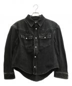 BALENCIAGAバレンシアガ）の古着「ショート丈デニムシャツジャケット」｜ブラック