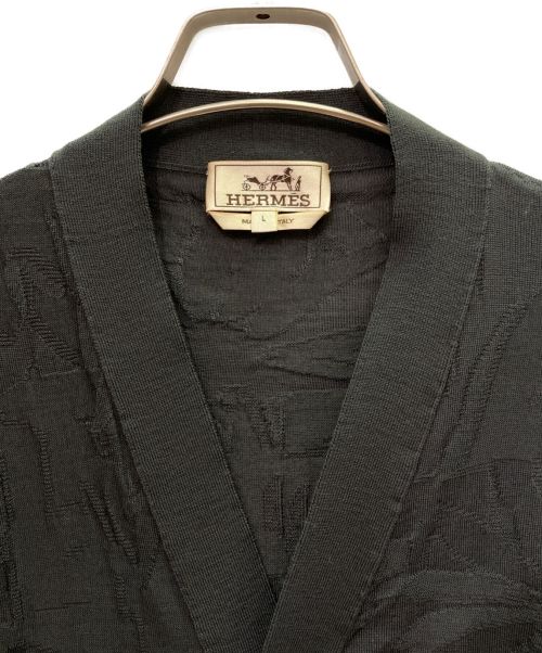 HERMES（エルメス）HERMES (エルメス) ウールカーディガン グレー サイズ:Lの古着・服飾アイテム