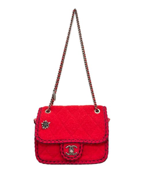 CHANEL（シャネル）CHANEL (シャネル) エーデルワイスチェーンショルダーバッグ レッドの古着・服飾アイテム