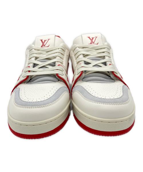 LOUIS VUITTON（ルイ ヴィトン）LOUIS VUITTON (ルイ ヴィトン) トレイナーラインスニーカー レッド×ホワイト サイズ:8の古着・服飾アイテム