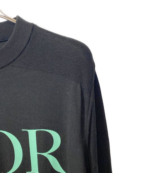 Christian Dior（クリスチャン ディオール）Christian Dior (クリスチャン ディオール) フローラルニット ブラック サイズ:Lの古着・服飾アイテム