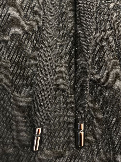 DOLCE & GABBANA（ドルチェ＆ガッバーナ）DOLCE & GABBANA (ドルチェ＆ガッバーナ) オールオーバー ロゴ ジャージー リブ スウェット ロング イージー パンツ ブラック サイズ:50の古着・服飾アイテム