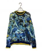 DOLCE & GABBANAドルチェ＆ガッバーナ）の古着「総柄リブカットソー」｜スカイブルー