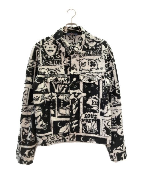 LOUIS VUITTON（ルイ ヴィトン）LOUIS VUITTON (ルイ ヴィトン) LVコミックウールトラッカーブルゾン ブラック×ホワイト サイズ:Mの古着・服飾アイテム