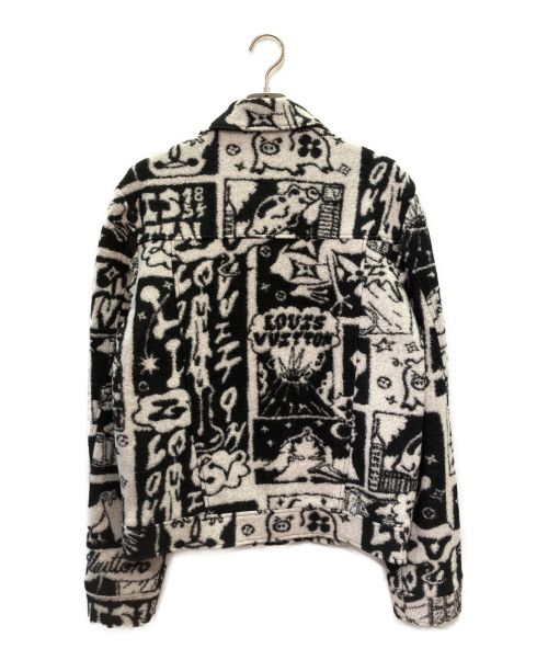 LOUIS VUITTON（ルイ ヴィトン）LOUIS VUITTON (ルイ ヴィトン) LVコミックウールトラッカーブルゾン ブラック×ホワイト サイズ:Mの古着・服飾アイテム