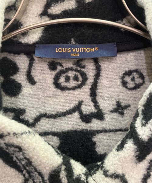LOUIS VUITTON（ルイ ヴィトン）LOUIS VUITTON (ルイ ヴィトン) LVコミックウールトラッカーブルゾン ブラック×ホワイト サイズ:Mの古着・服飾アイテム