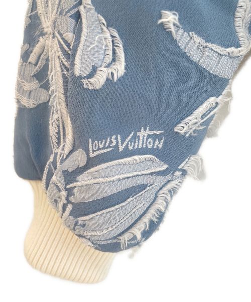 LOUIS VUITTON（ルイ ヴィトン）LOUIS VUITTON (ルイ ヴィトン) クロップド フーデット ボンバー ジップアップ ジャケット スカイブルー×ホワイト サイズ:46の古着・服飾アイテム
