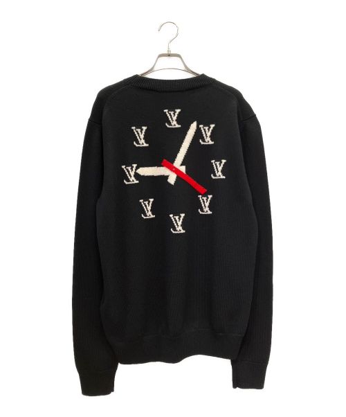 LOUIS VUITTON（ルイ ヴィトン）LOUIS VUITTON (ルイ ヴィトン) クロックモチーフニットクルーネックニット ブラック サイズ:Mの古着・服飾アイテム